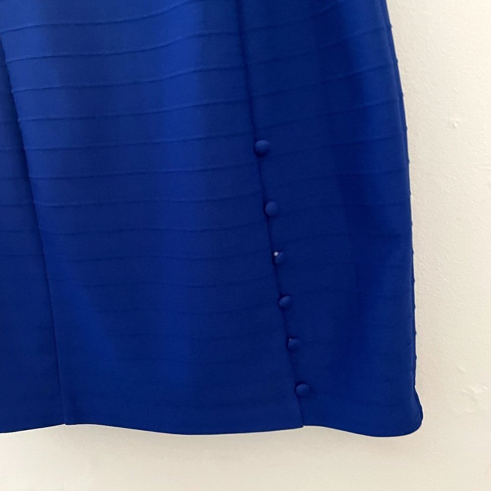 Guess navy blue off the shoulder sleeveless summer formal dress fully lined - Picture 4 of 10
